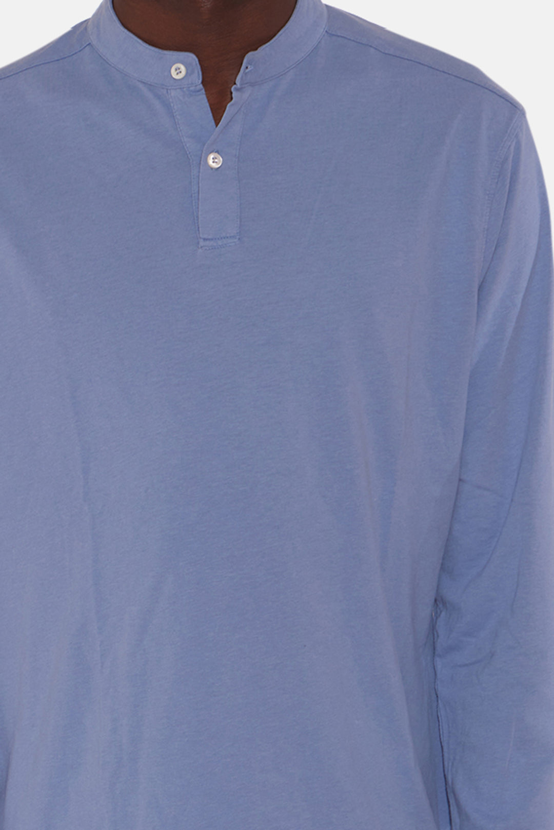 Organic Henley Long Sleeve Blue