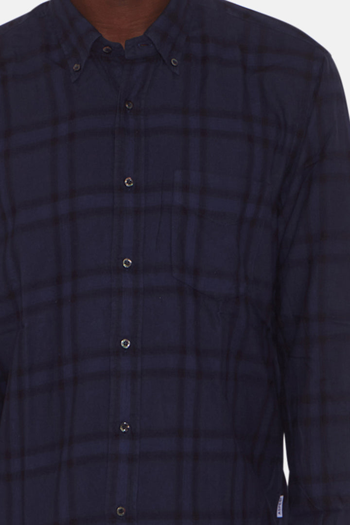 Robert Plaid Flannel Shirt Navy