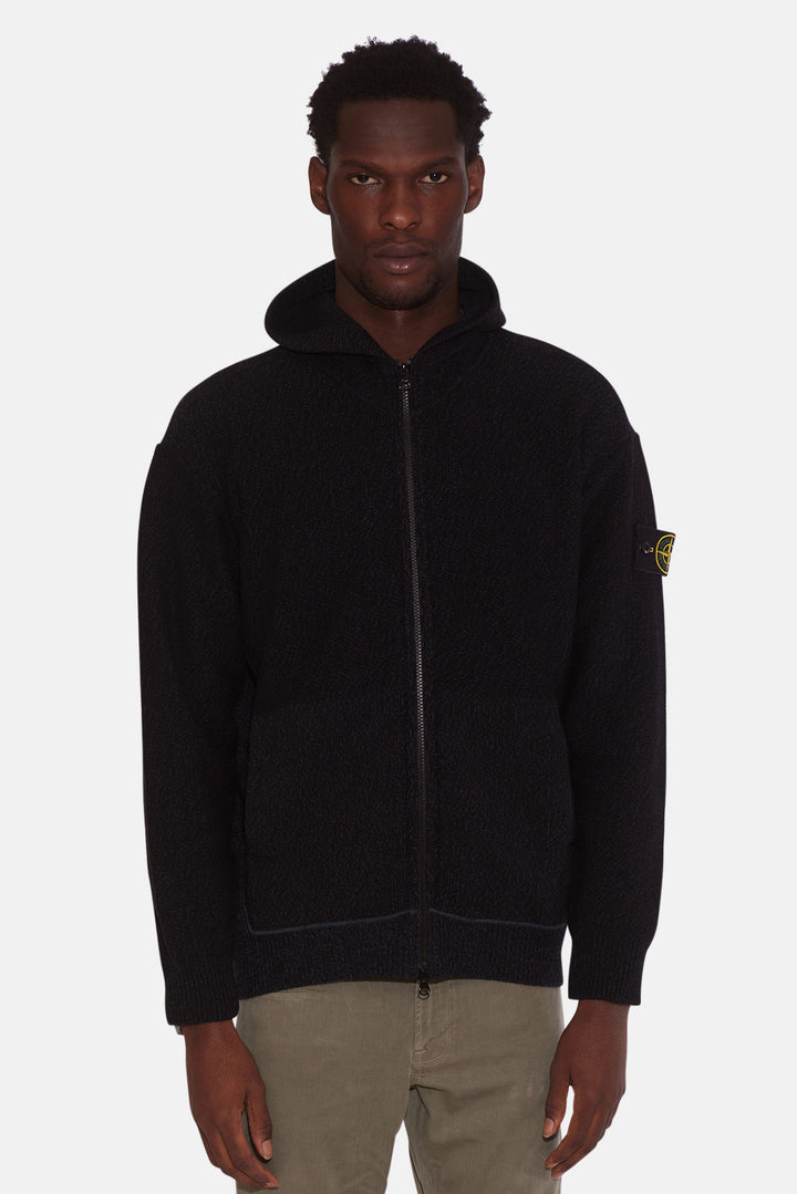 Hooded Zip Cardigan Petrol