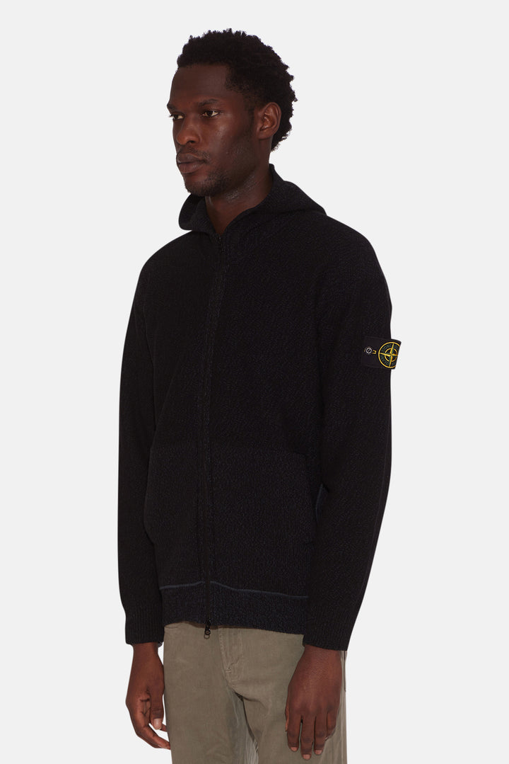 Hooded Zip Cardigan Petrol