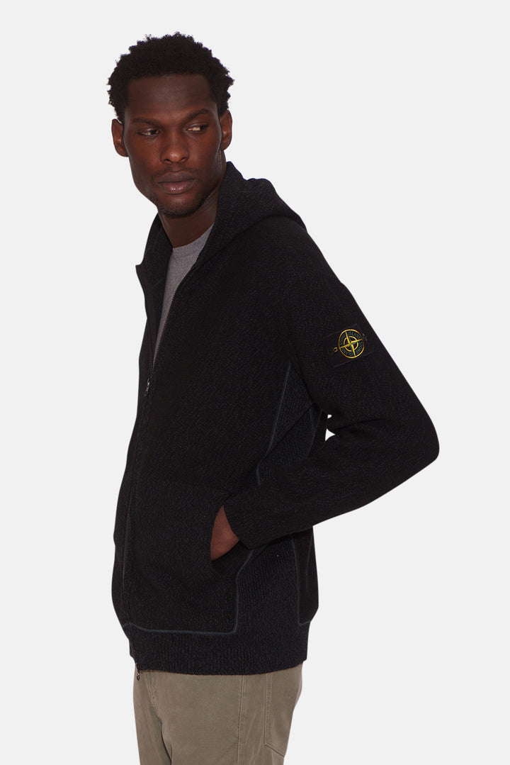 Hooded Zip Cardigan Petrol