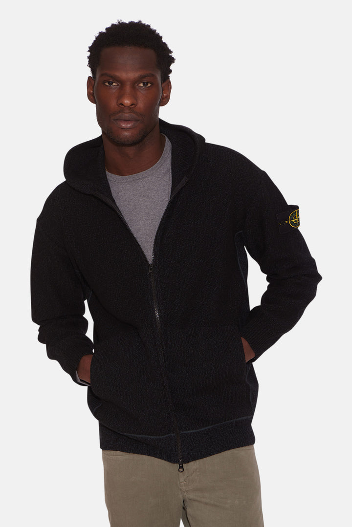 Hooded Zip Cardigan Petrol