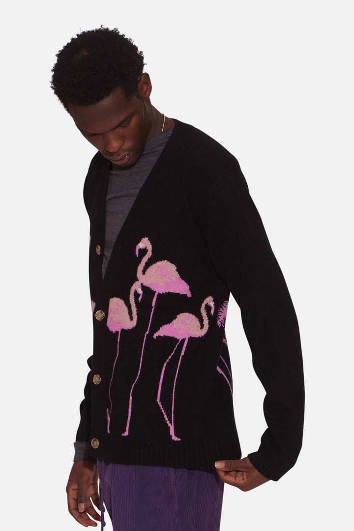 Men's Flamingo Cardigan Black