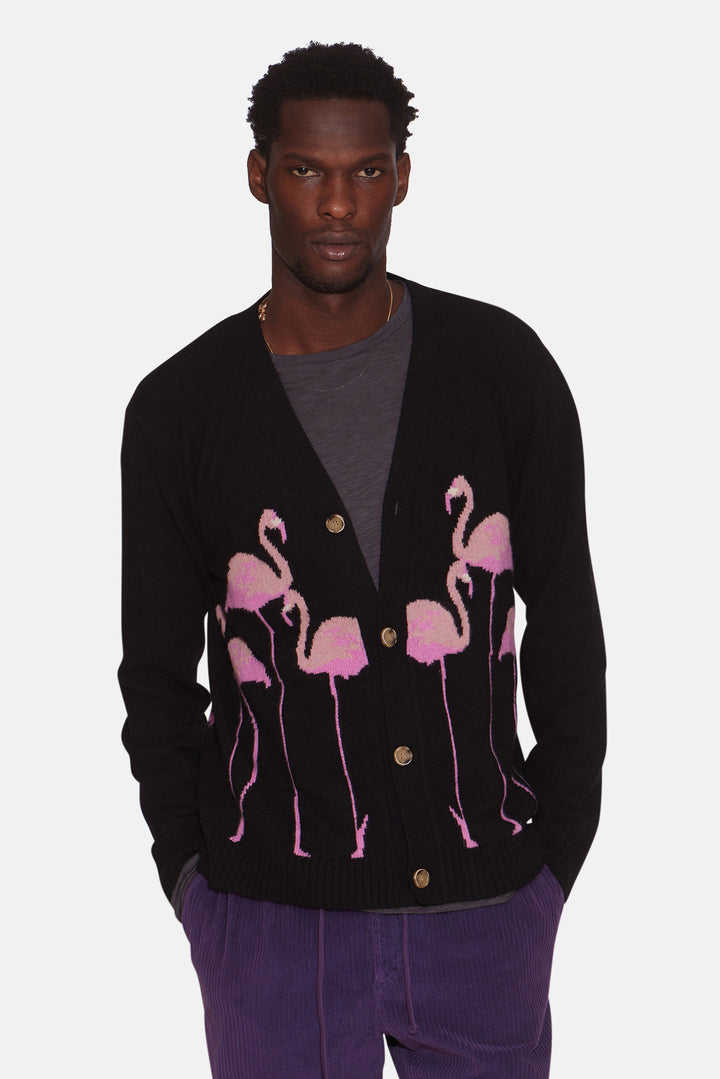 Men's Flamingo Cardigan Black