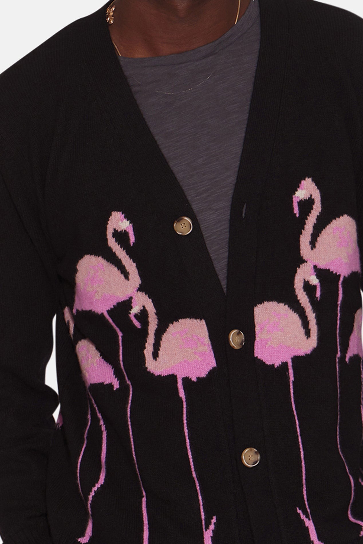Men's Flamingo Cardigan Black – blueandcream