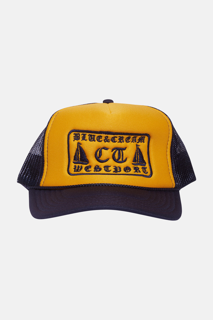 Westport Mesh Trucker Hat Navy/Yellow
