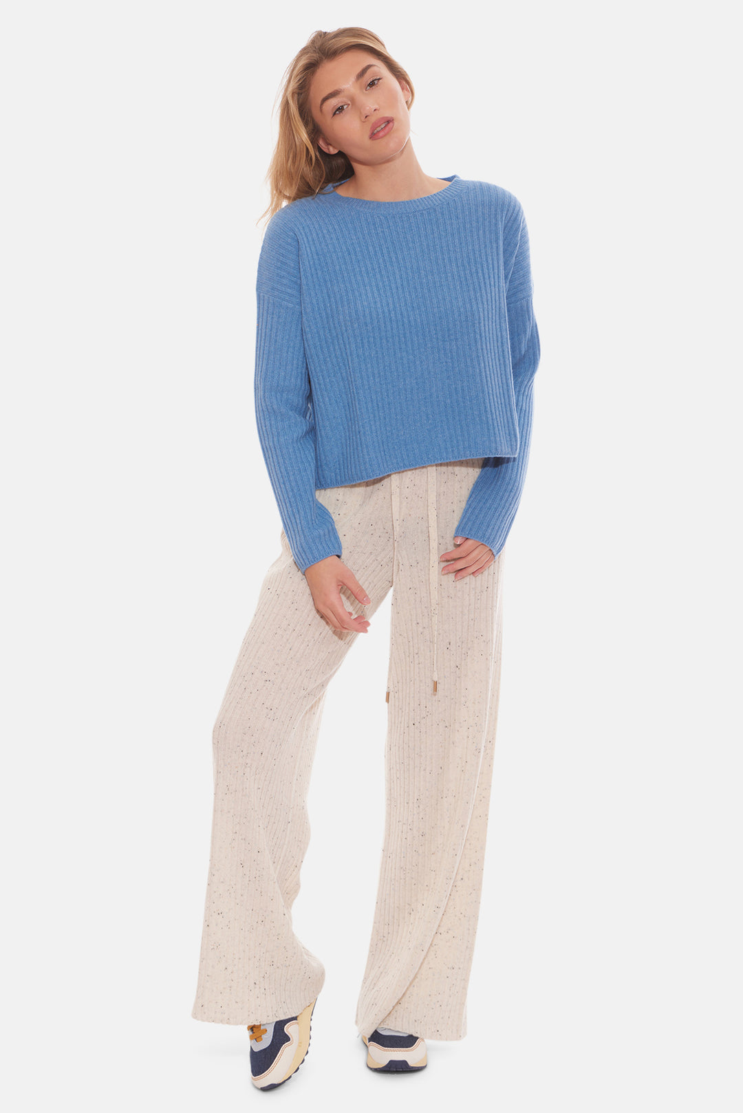 Chase Crop Sweater Washed Indigo