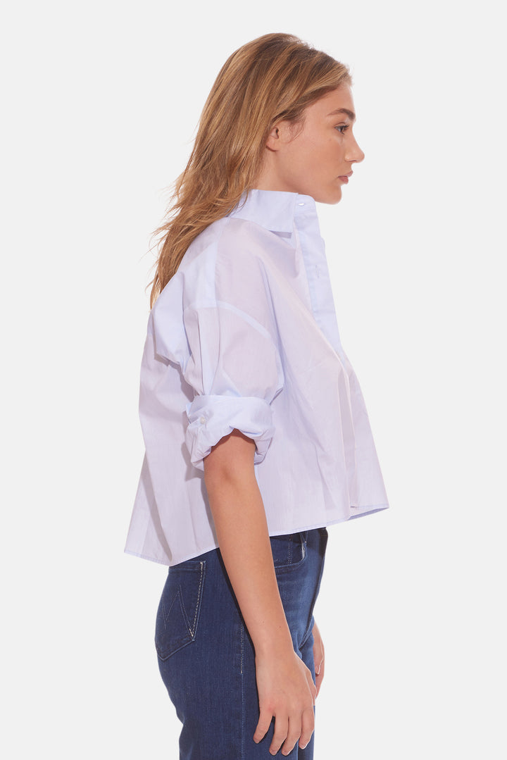 Next Ex Crop Shirt Baby Blue