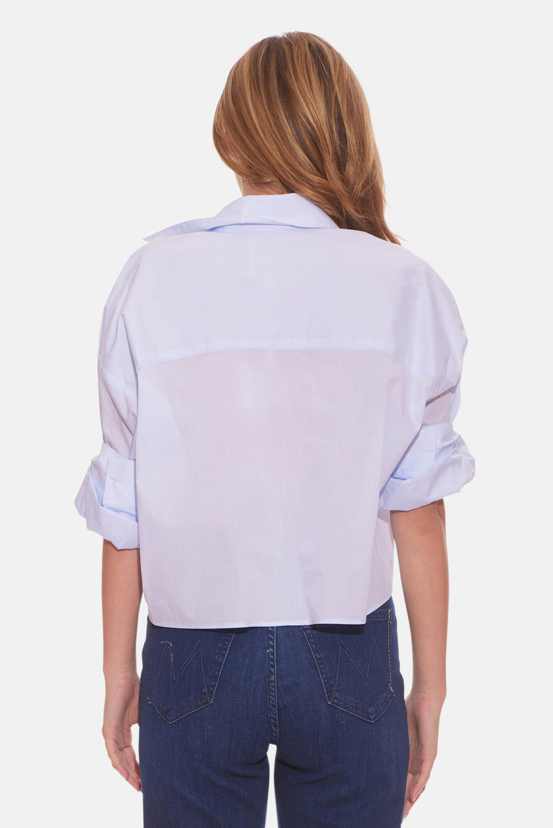 Next Ex Crop Shirt Baby Blue