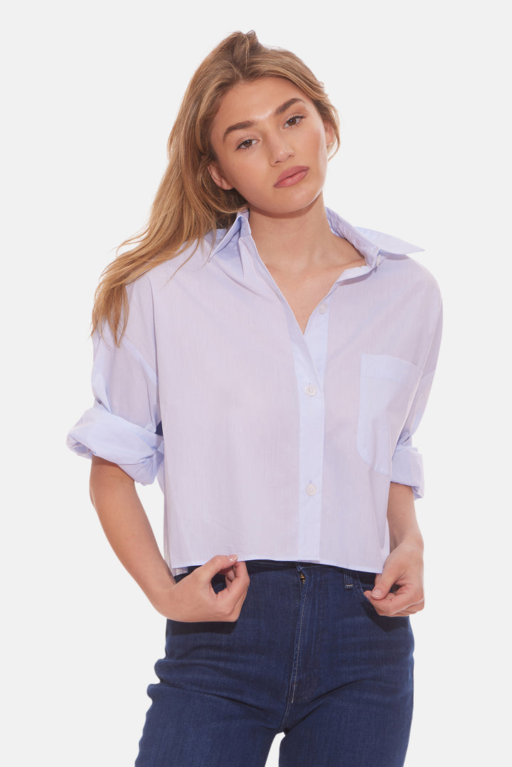 Next Ex Crop Shirt Baby Blue