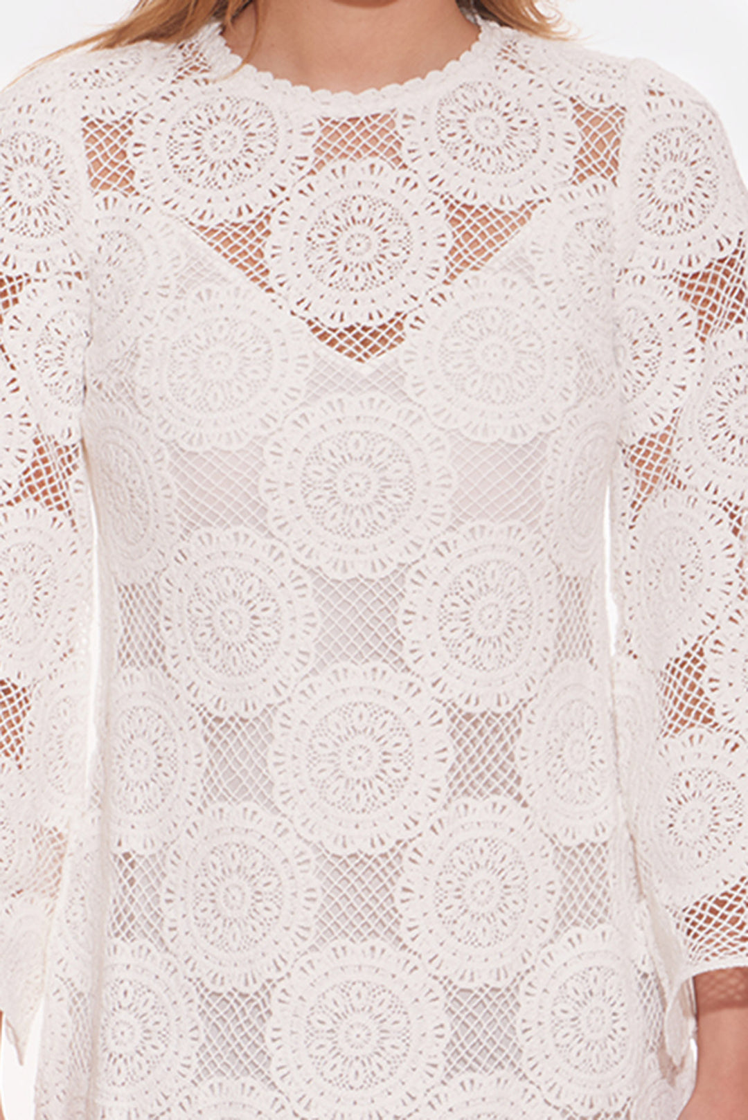 Zimmerman Junie Lace Tunic Dress Ivory blueandcream Zimmerman Junie Lace Tunic Dress Ivory blueandcream