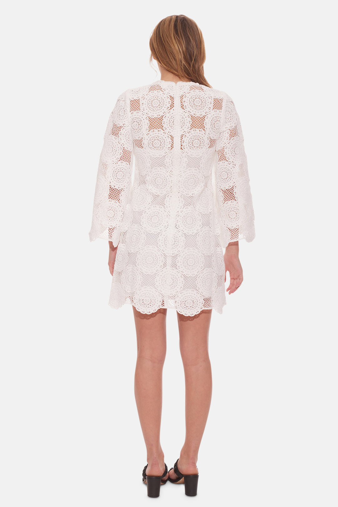 ivory lace tunic dress Gorgeous Boutique Dress Tunic Size M Ecru Ivory Lace Fully Lined Womens 3/4 Slv