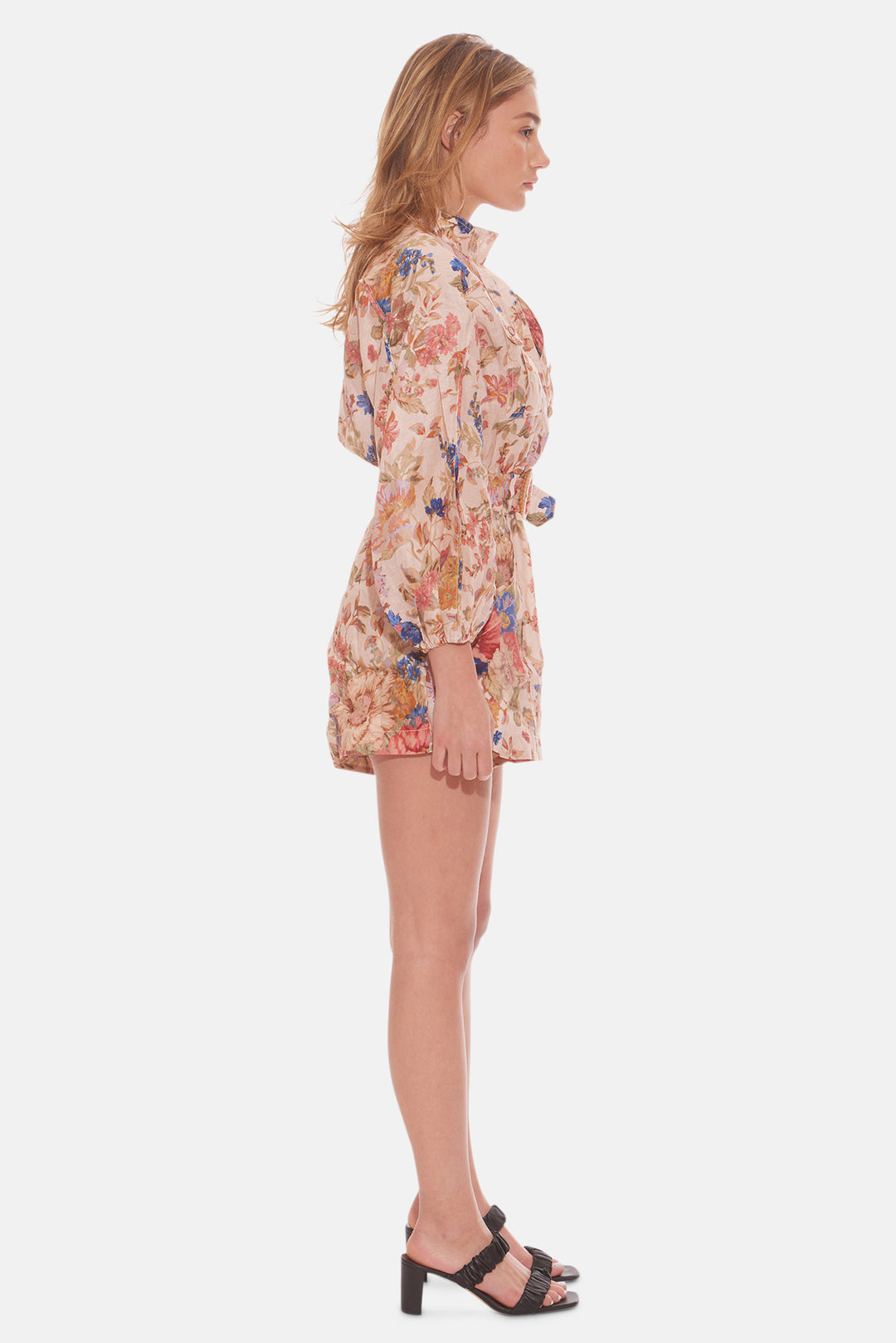 August Panelled Playsuit Cream Floral