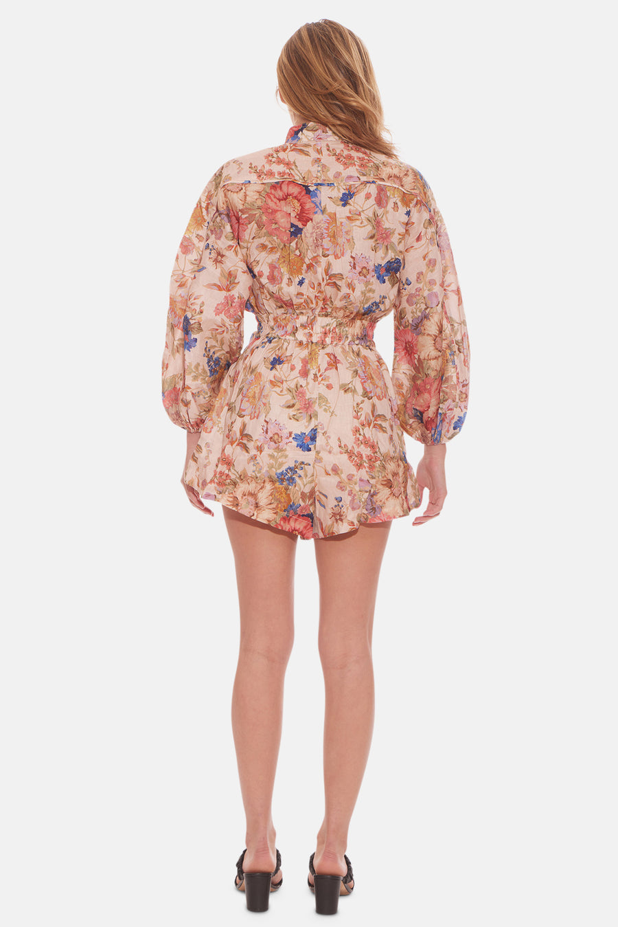 August Panelled Playsuit Cream Floral