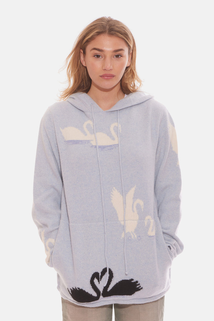 Swan Hoodie Blue