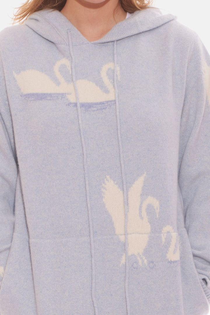 Swan Hoodie Blue