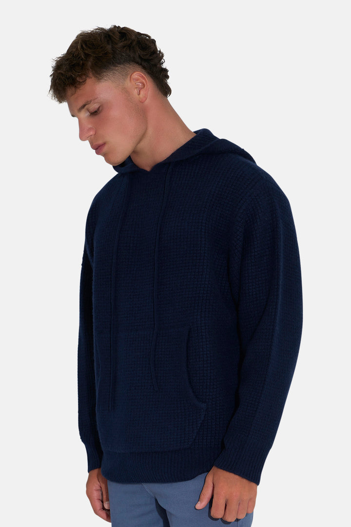 Montecito Waffle Pullover Hoodie Navy