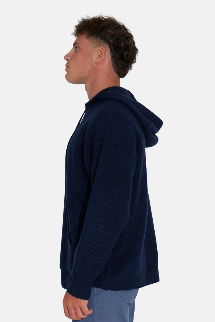 Montecito Waffle Pullover Hoodie Navy