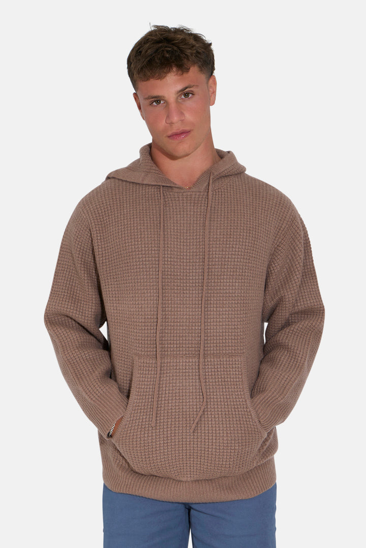 Montecito Waffle Pullover Hoodie Rich Mocha