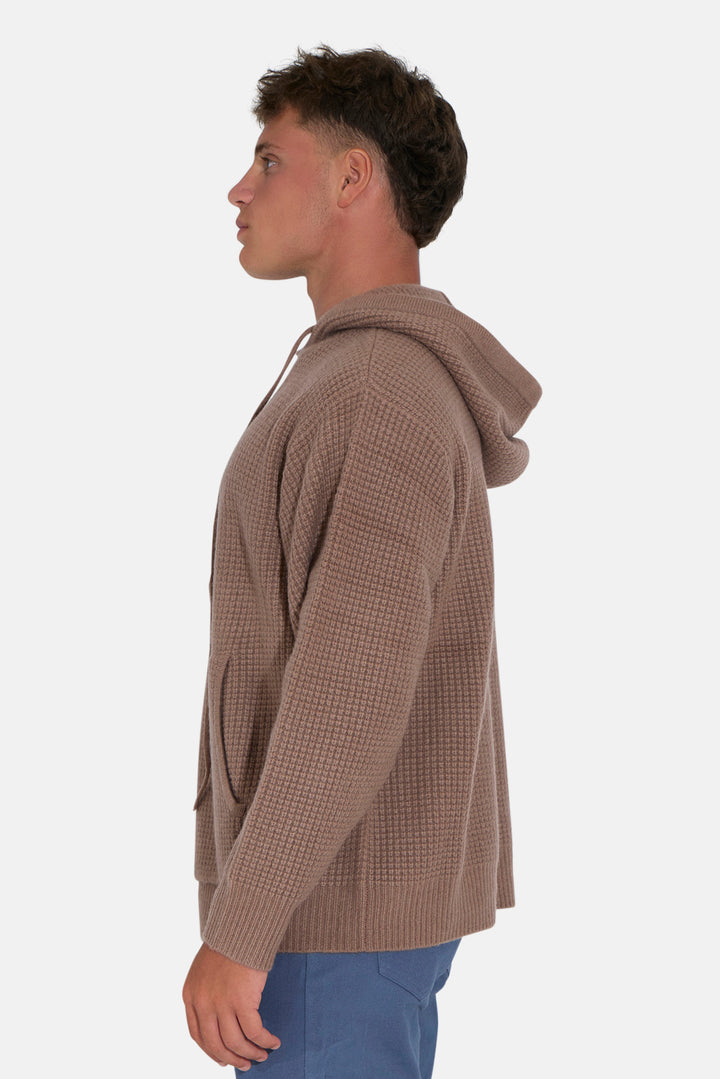 Montecito Waffle Pullover Hoodie Rich Mocha
