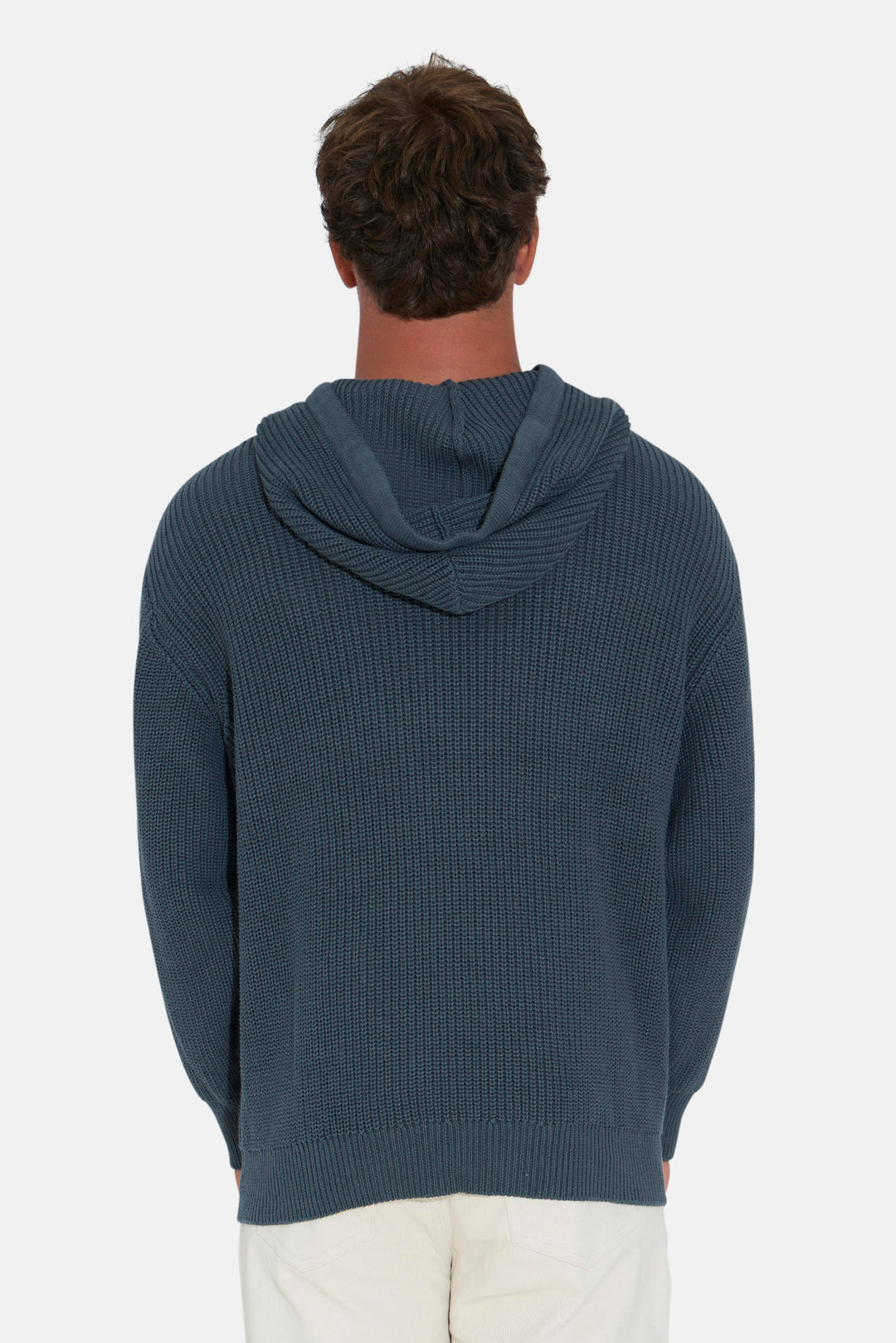 Perry Ribbed Hoodie Dark Jade