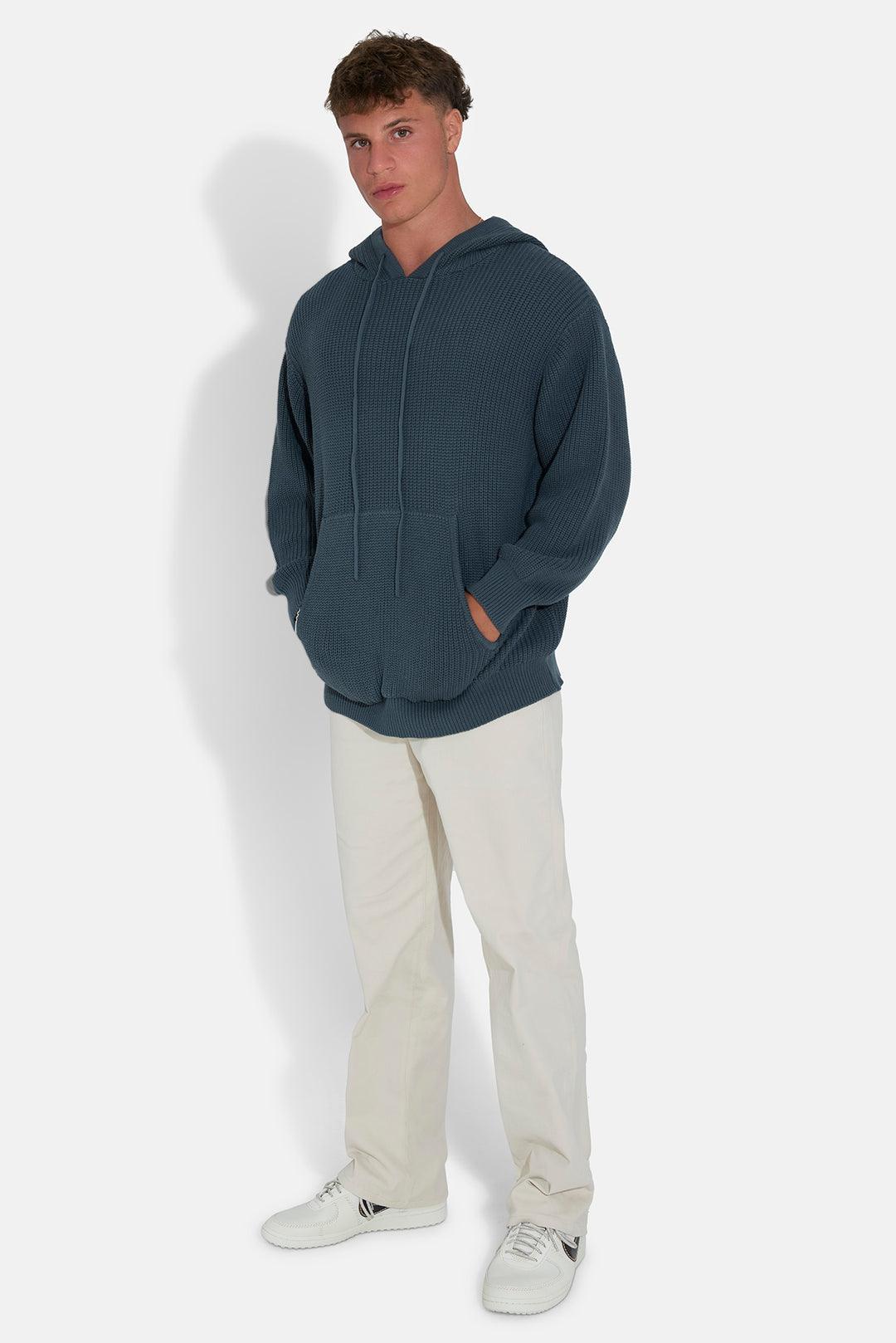 Perry Ribbed Hoodie Dark Jade