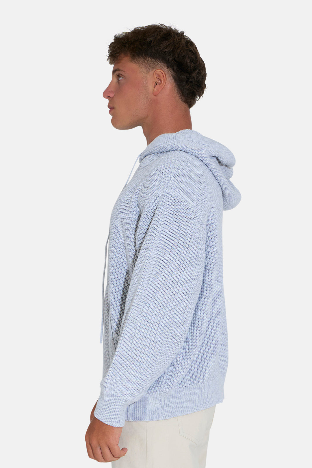 Perry Ribbed Hoodie Heather Silver