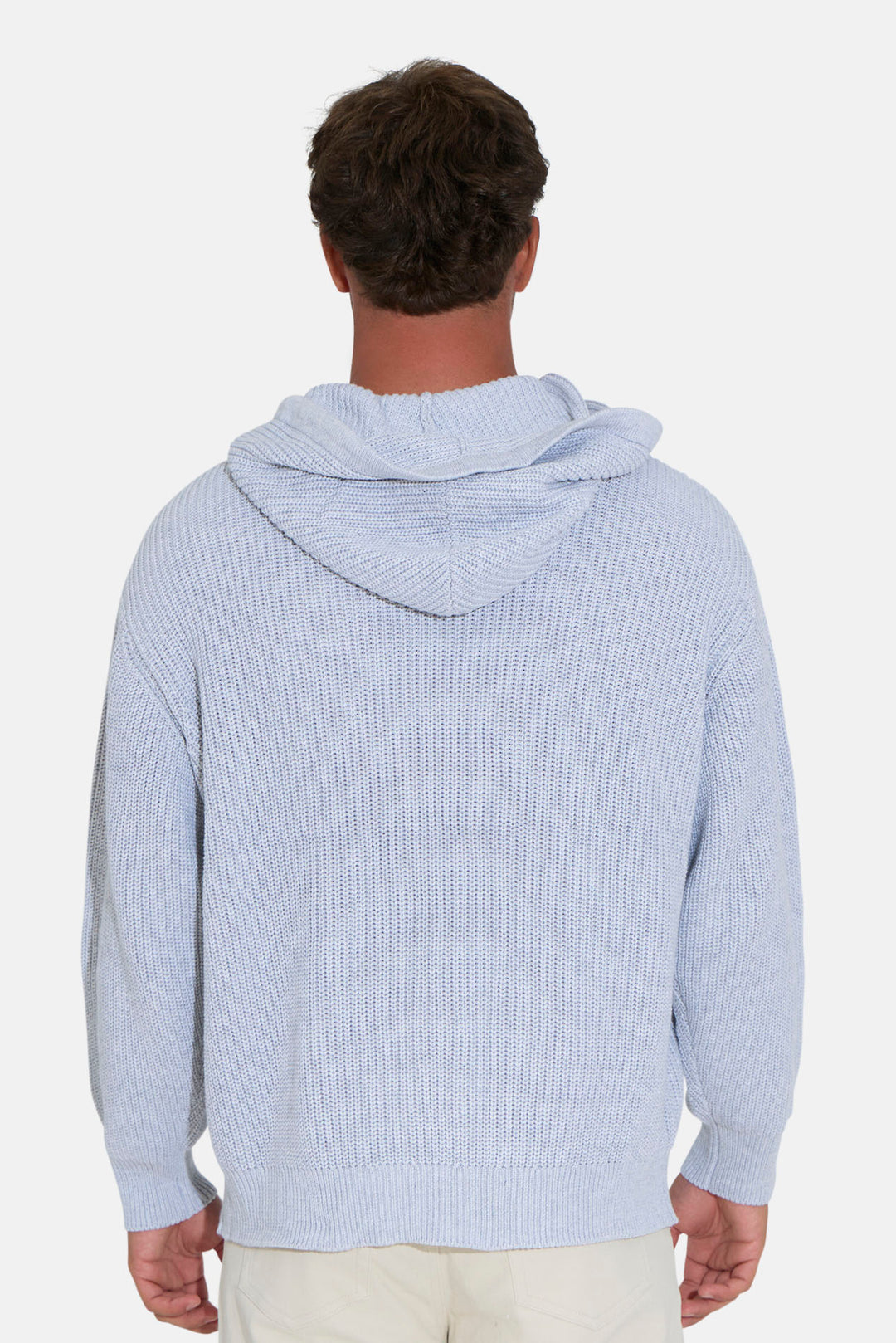 Perry Ribbed Hoodie Heather Silver