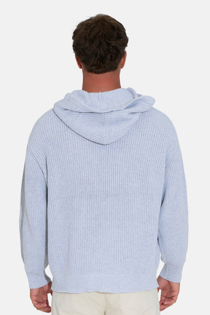 Perry Ribbed Hoodie Heather Silver