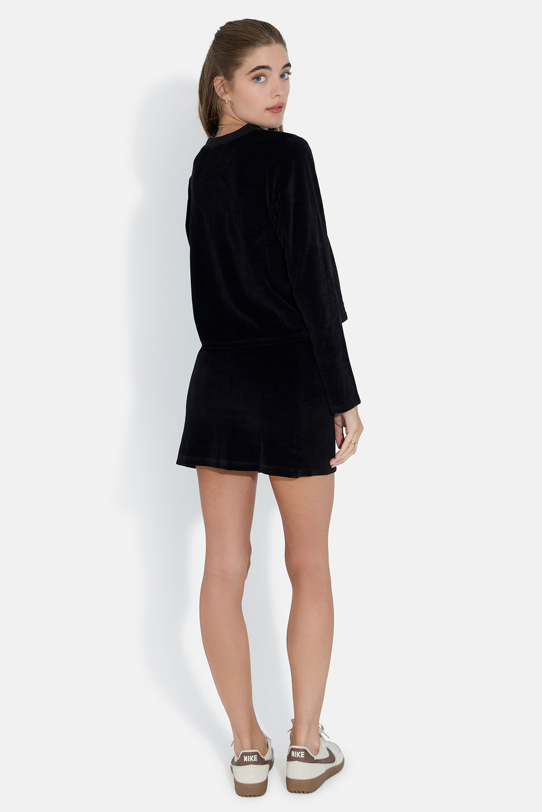 Cady Velour Mini Skirt Black