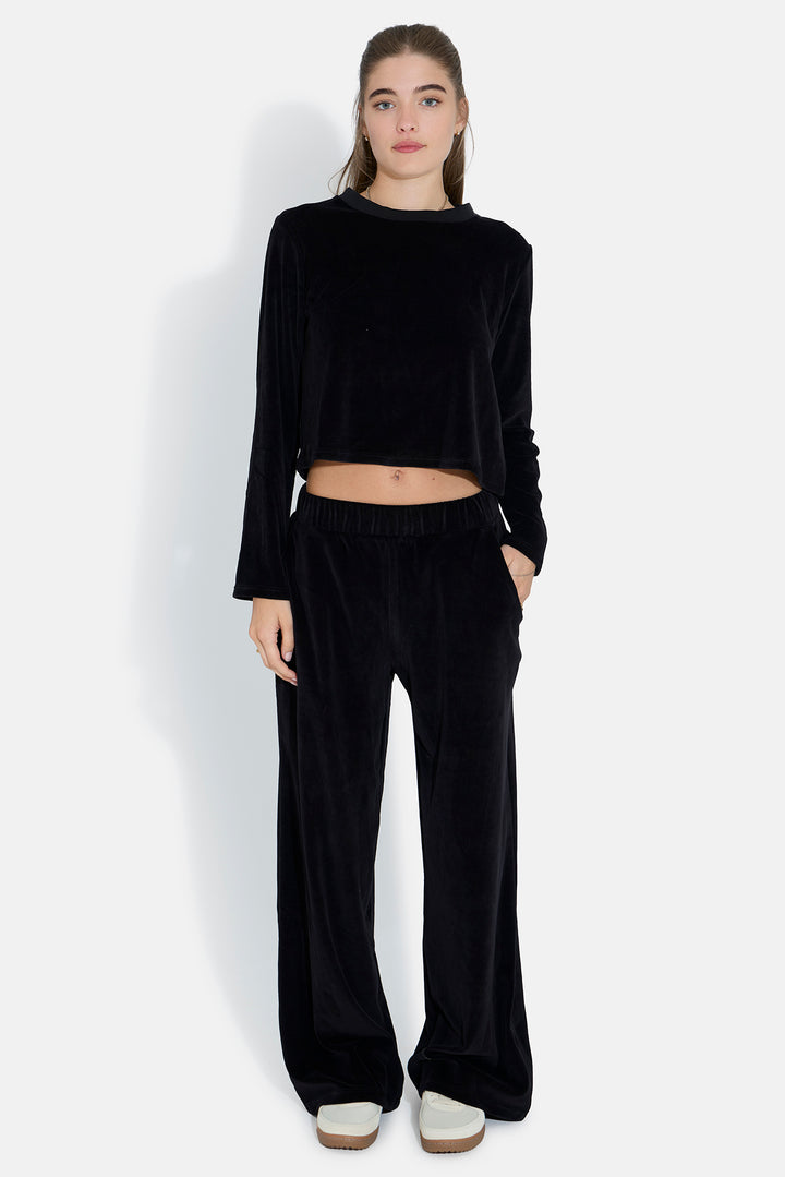 Mari Velour Pant Black