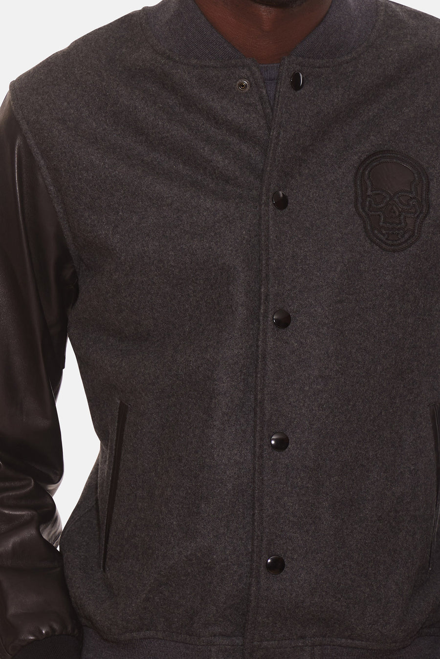 Cashmere Leather Jacket Heather Grey/Black
