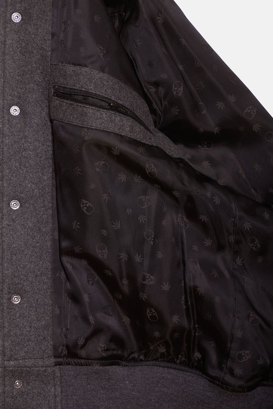 Cashmere Leather Jacket Heather Grey/Black