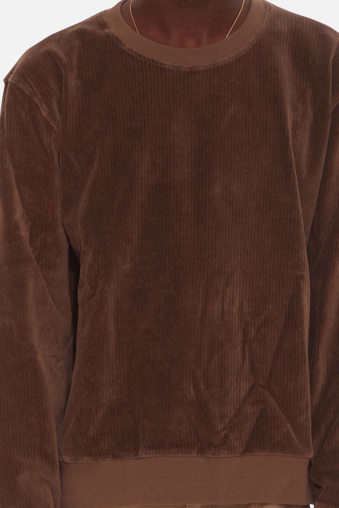 Soft Corduroy Crewneck Brown