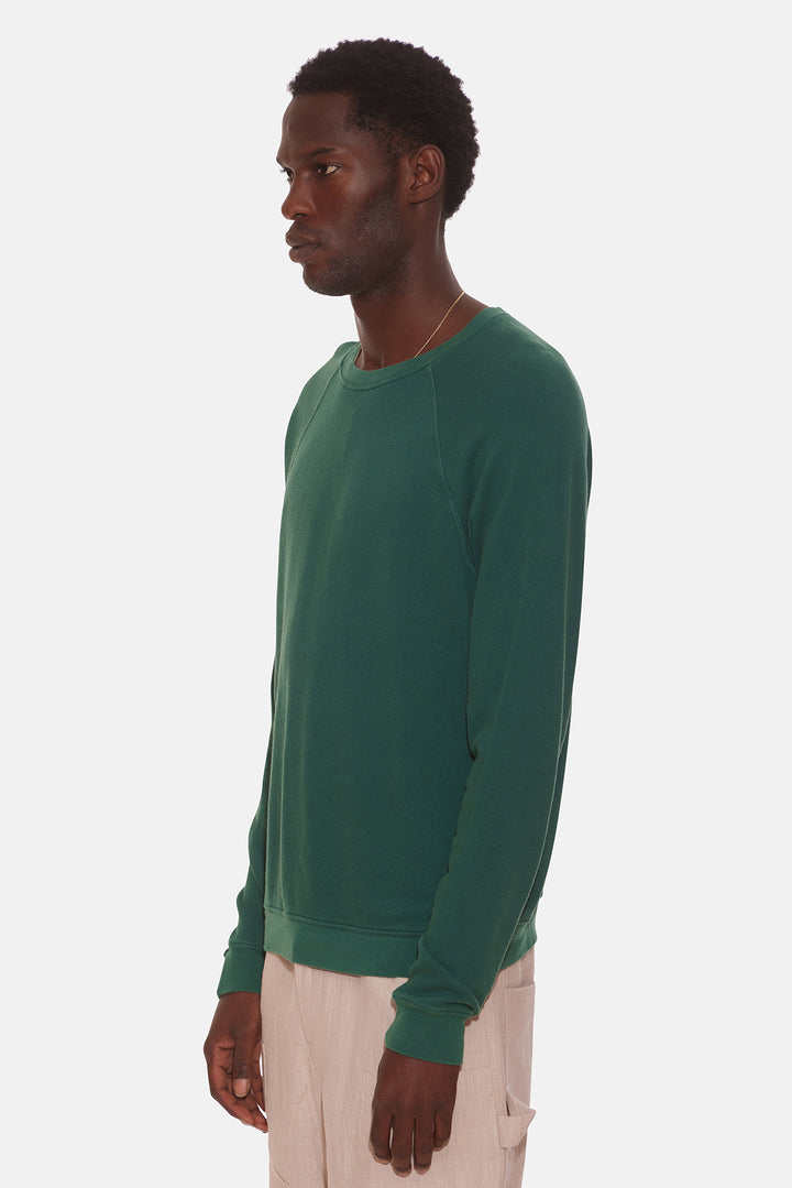 French Terry Raglan Crew Washed Rainforest