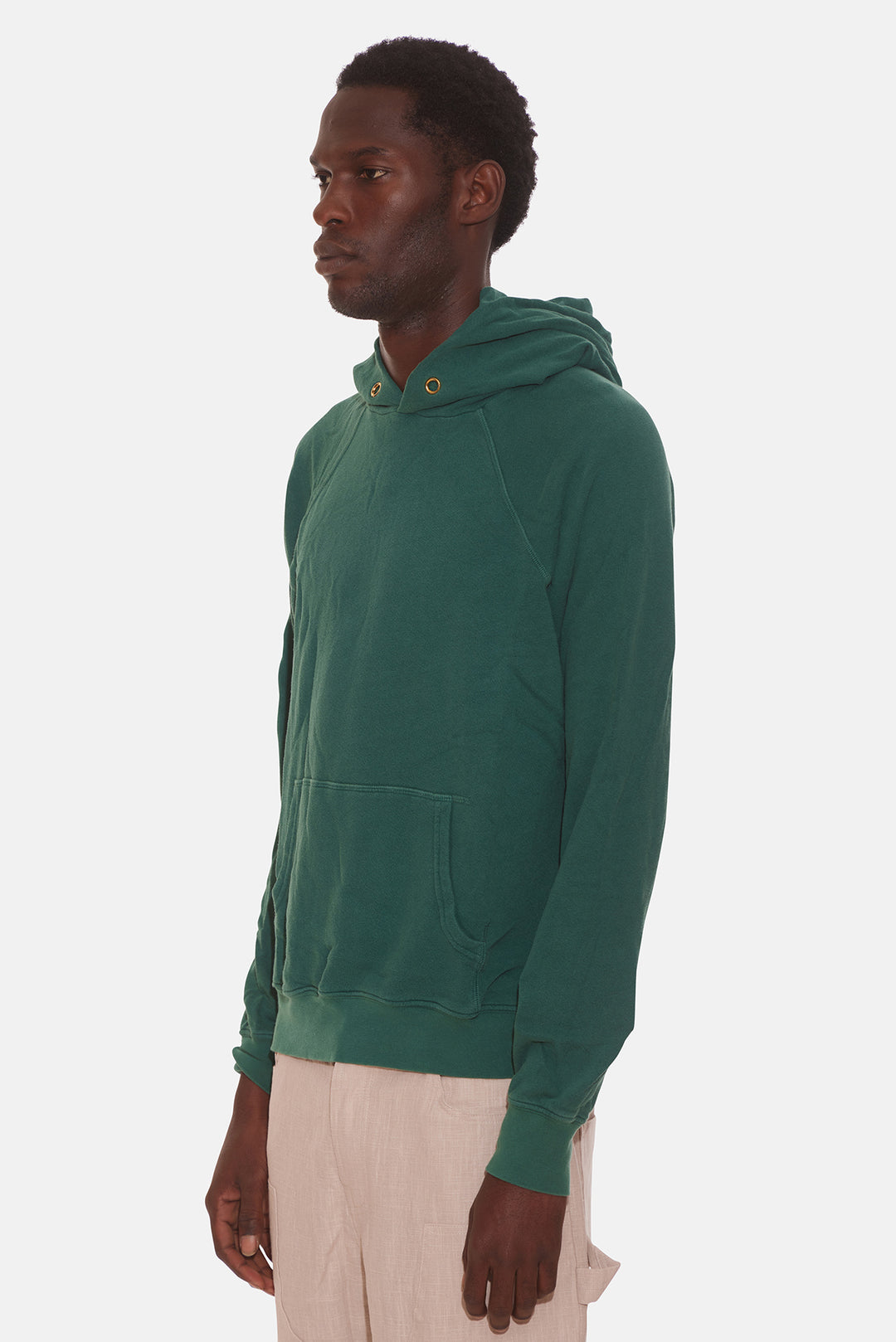 French Terry Raglan Hoodie Washed Rainforest