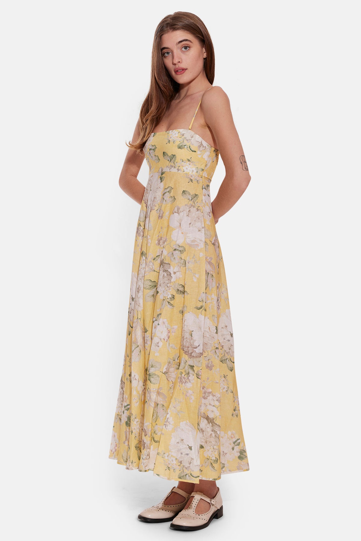 zimmermann acacia linen dress Zimmermann Acacia Floral-print Linen Midi Dress Multi Floral Zimmermann