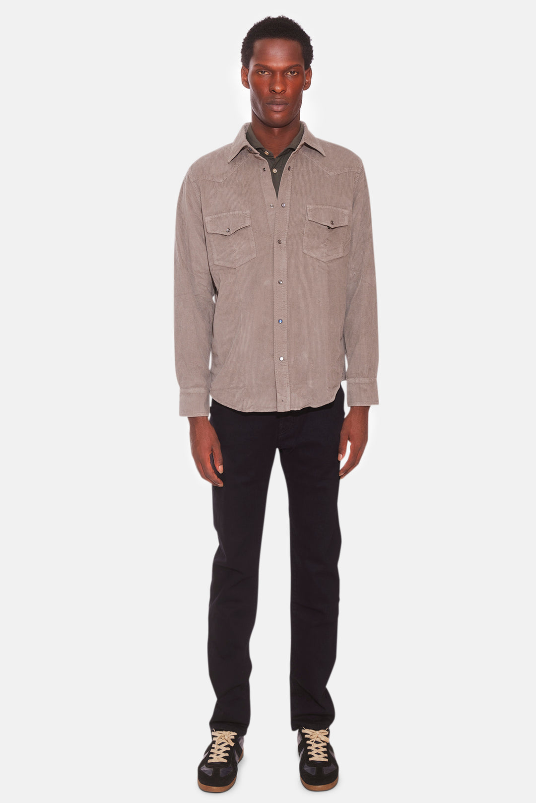 Western Cord Shirt Elephant Grey