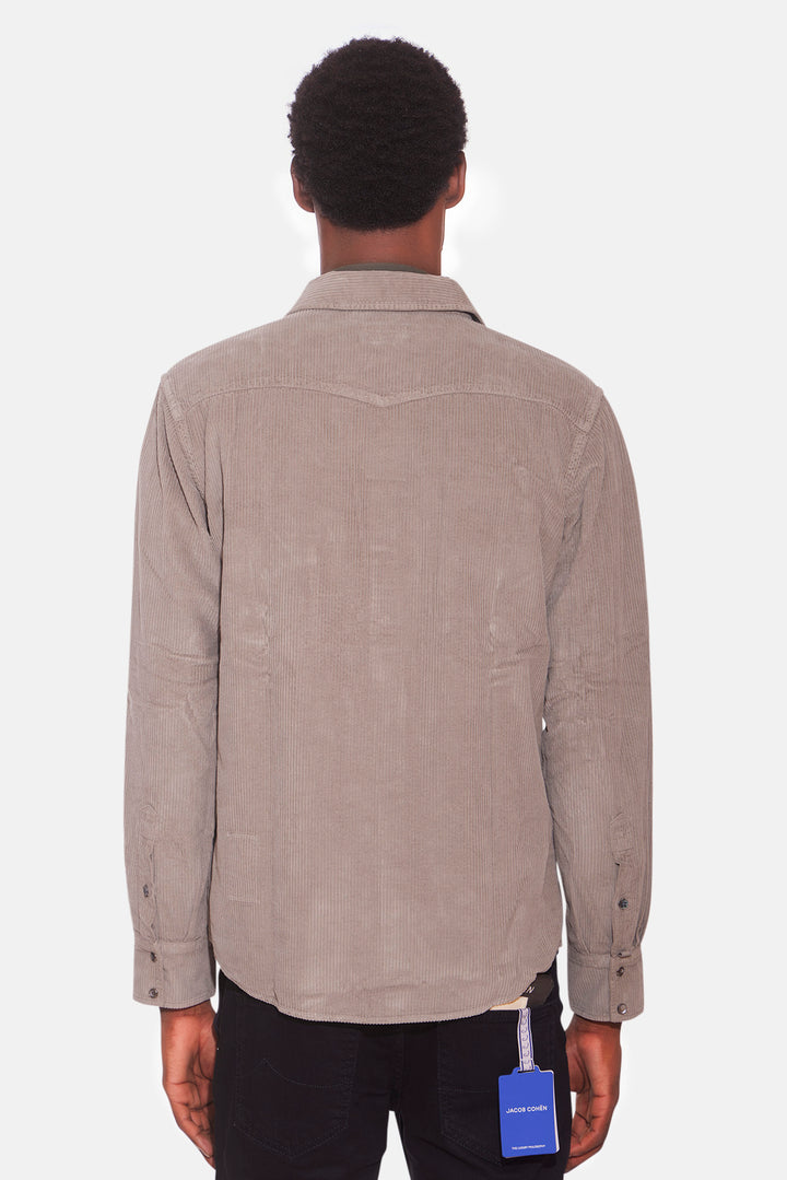 Western Cord Shirt Elephant Grey