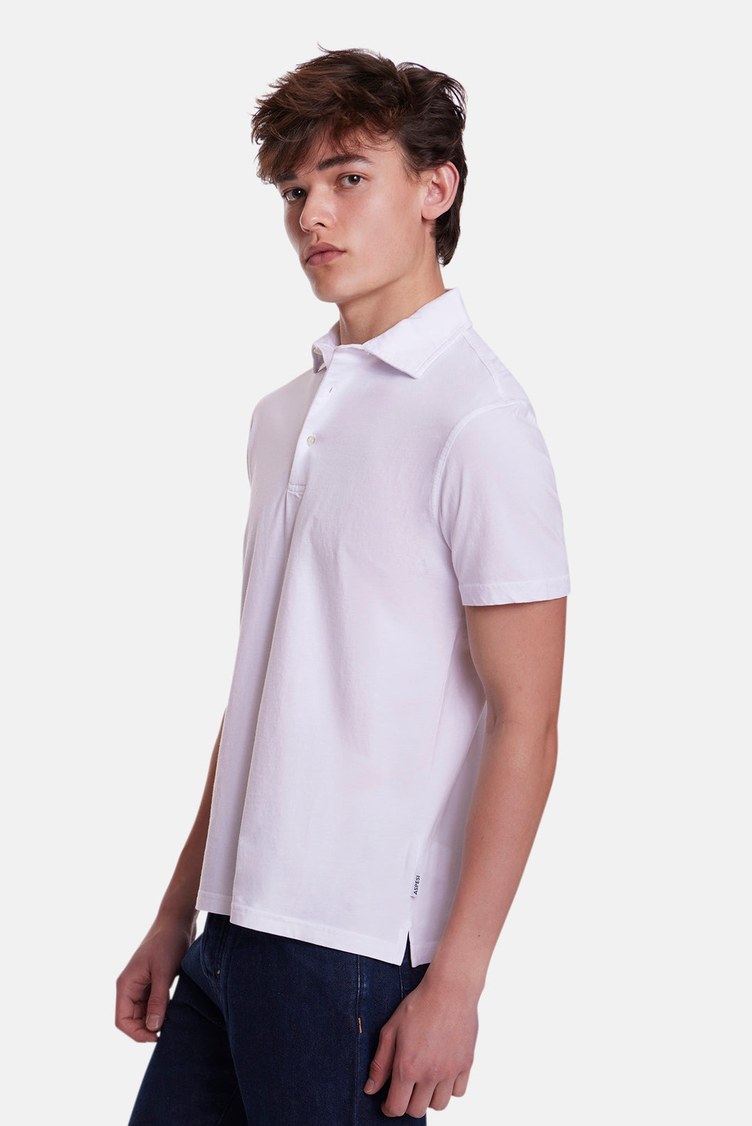 Plain Cotton Jersey Polo White