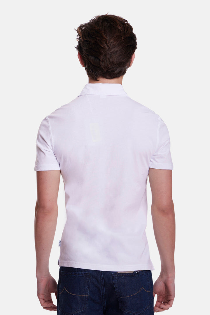 Plain Cotton Jersey Polo White