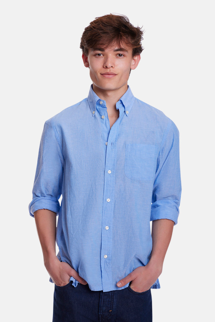 Chambray Button Down Shirt Blue