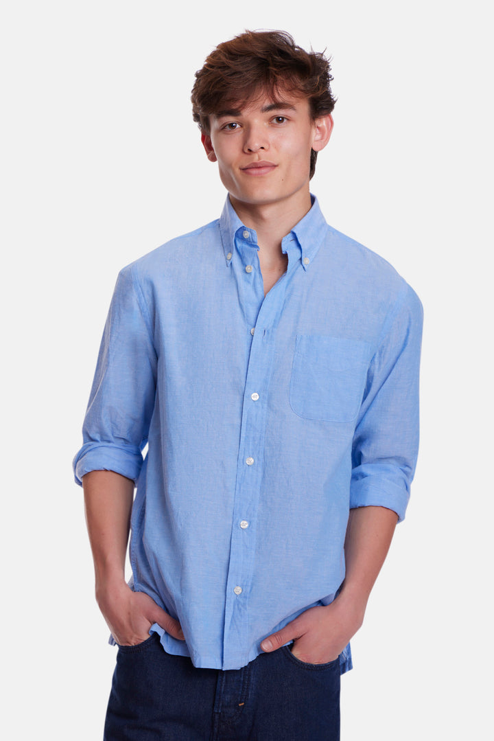 Chambray Button Down Shirt Blue