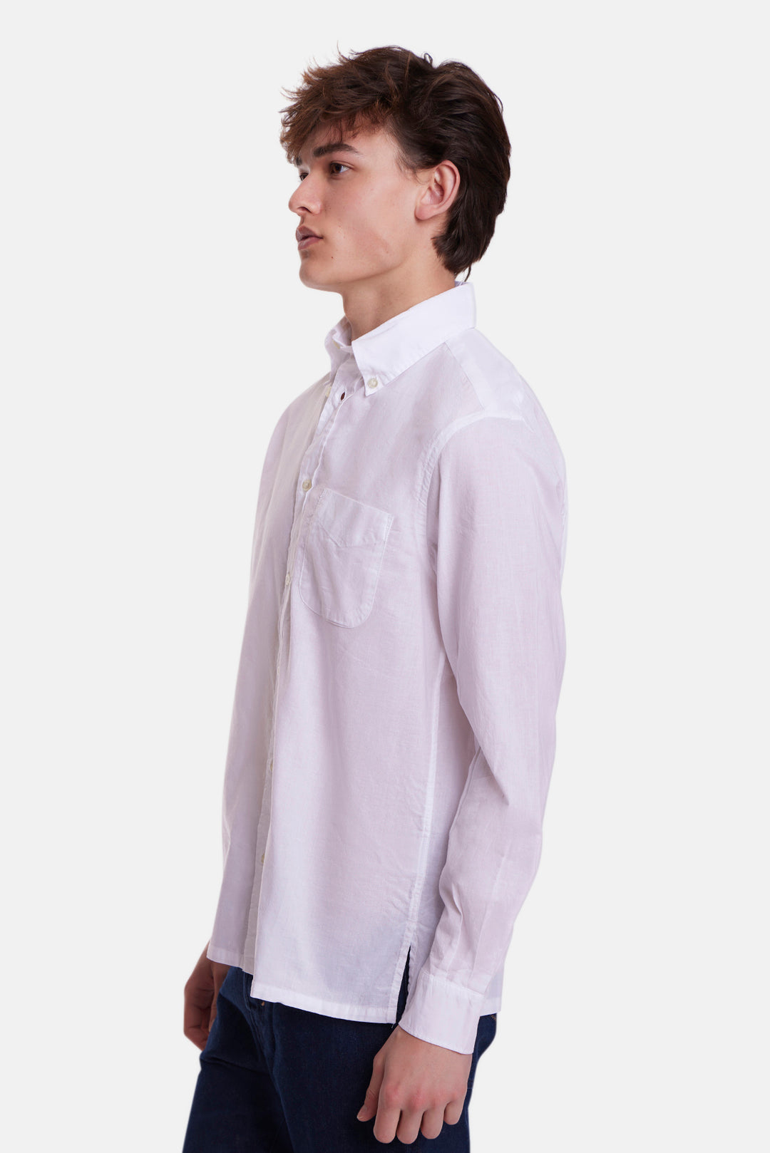 Chambray Button Down Shirt White
