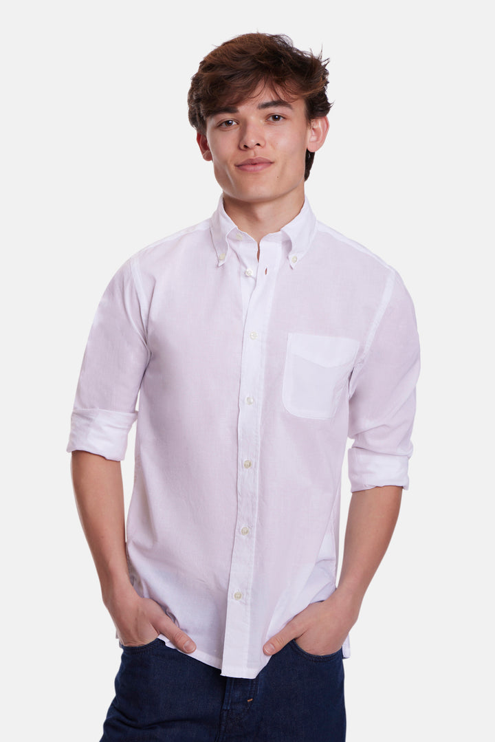 Chambray Button Down Shirt White