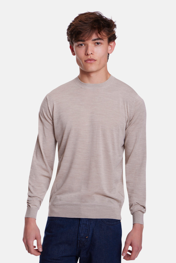 Super 180's Crewneck Beige