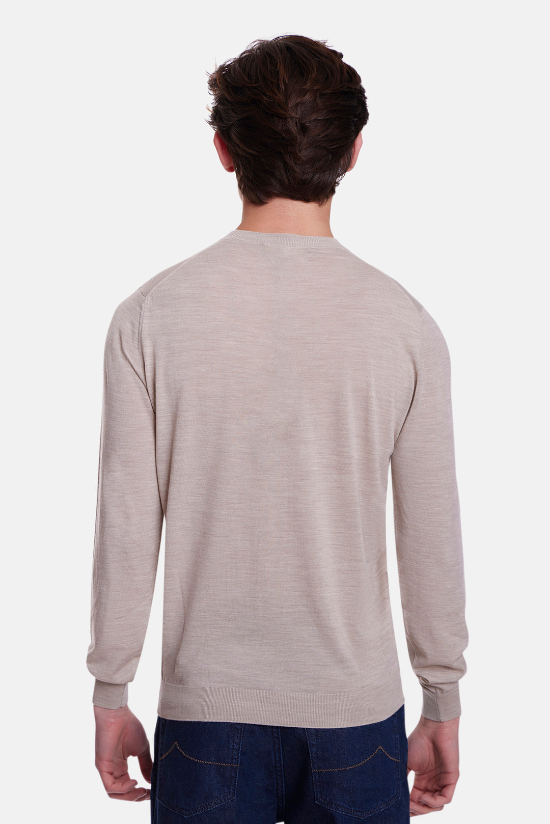 Super 180's Crewneck Beige
