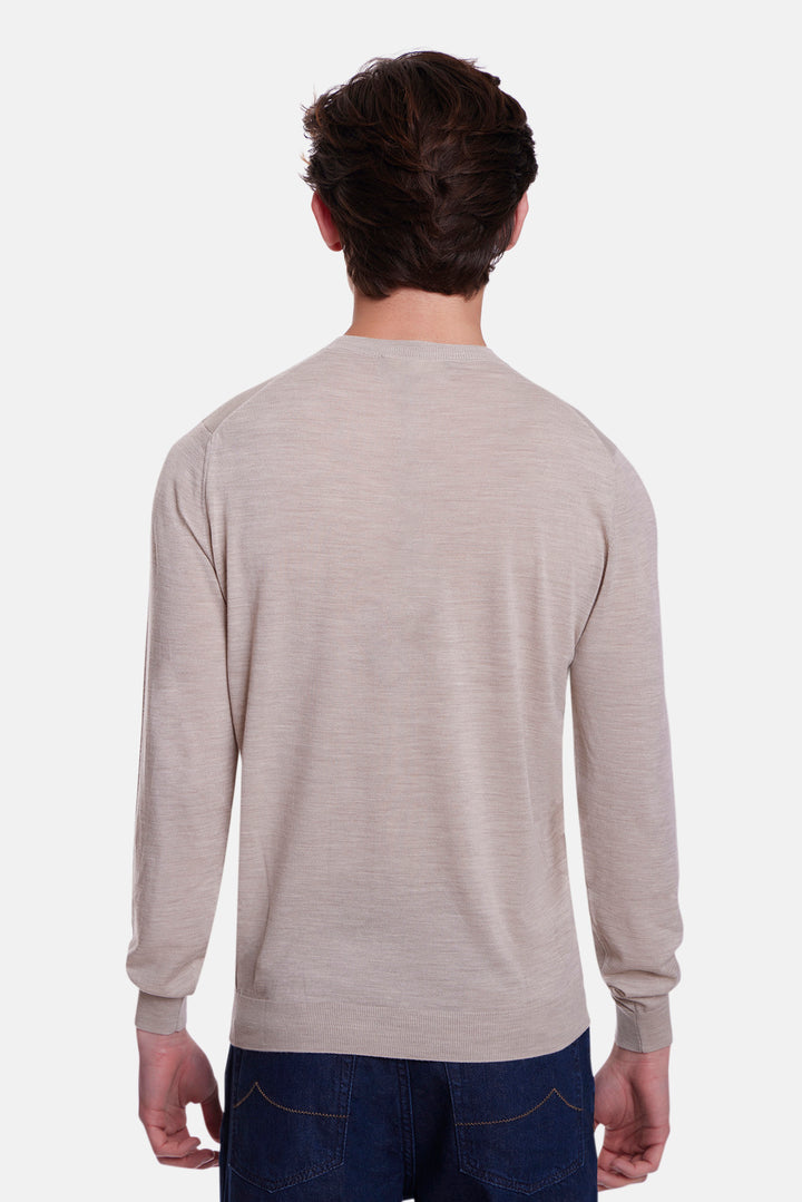 Super 180's Crewneck Beige
