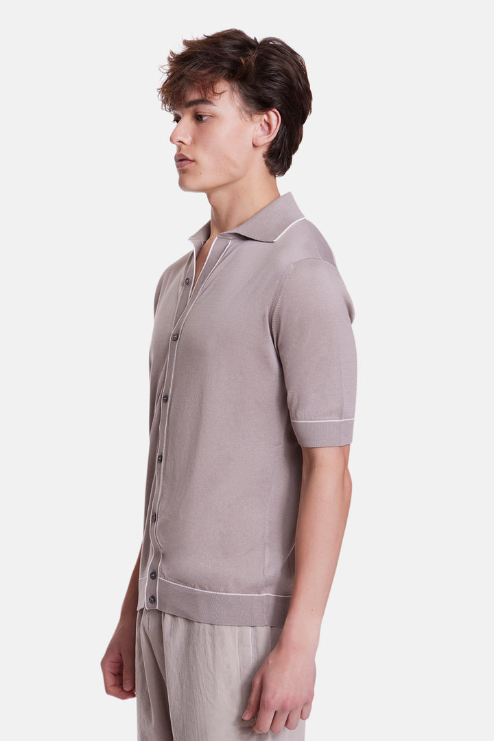 Sublime Cotton Shirt Taupe/White