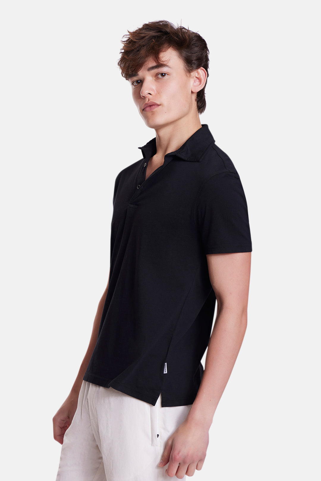 Plain Cotton Jersey Polo Black